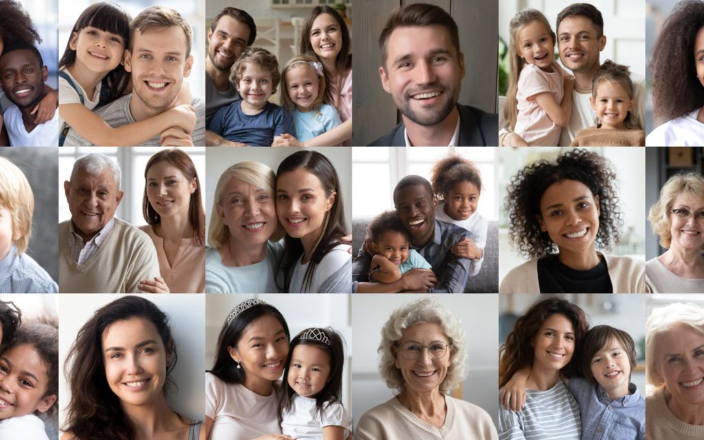 Collage,Mosaic,Of,Many,Happy,Multiracial,People,Couples,And,Families,